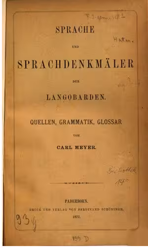 خرید و دانلود نسخه کامل کتاب Sprache und Sprachdenkmäler der Langobarden; Quellen, Grammatik, Glossar