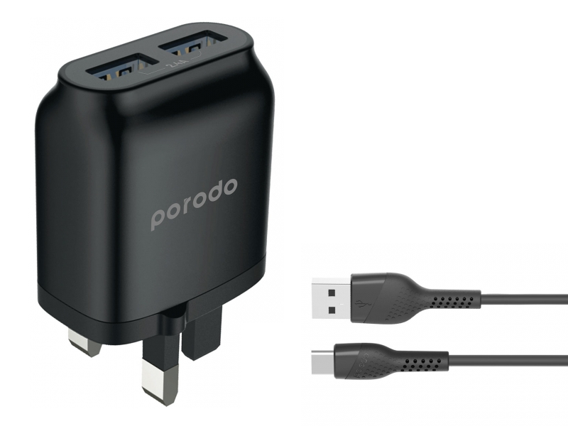 شارژر دیواری فست شارژ پرودو مدل PD-0203TU2 بهمراه کابل تایپ سی