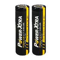  باتری لیتیوم یون قابل شارژ پاور اکسترا کد PX-18650 ظرفیت 2500میلی آمپر ساعت بسته 2 عددی