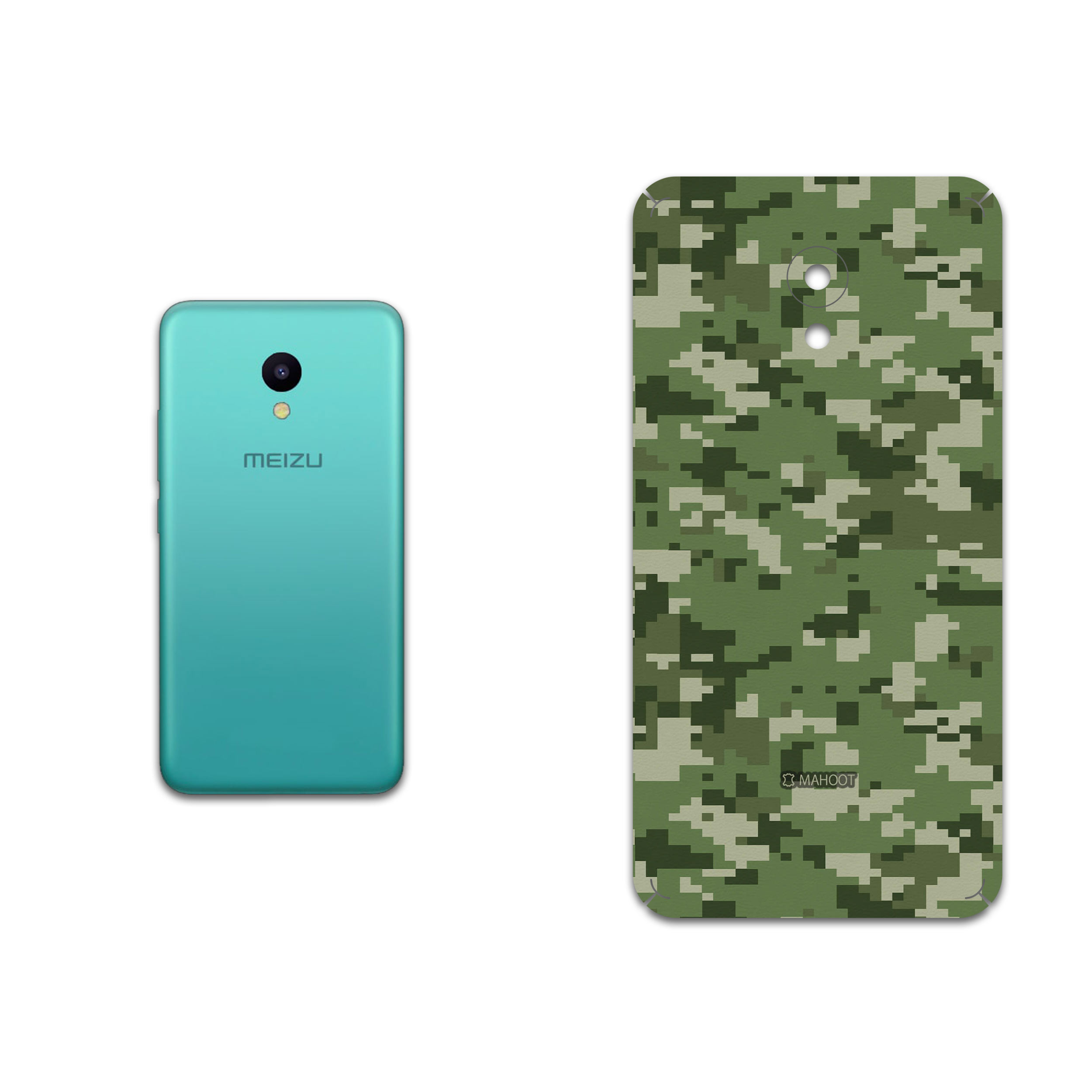 برچسب پوششی ماهوت مدل Army-Green-Pixel مناسب برای گوشی موبایل میزو M5