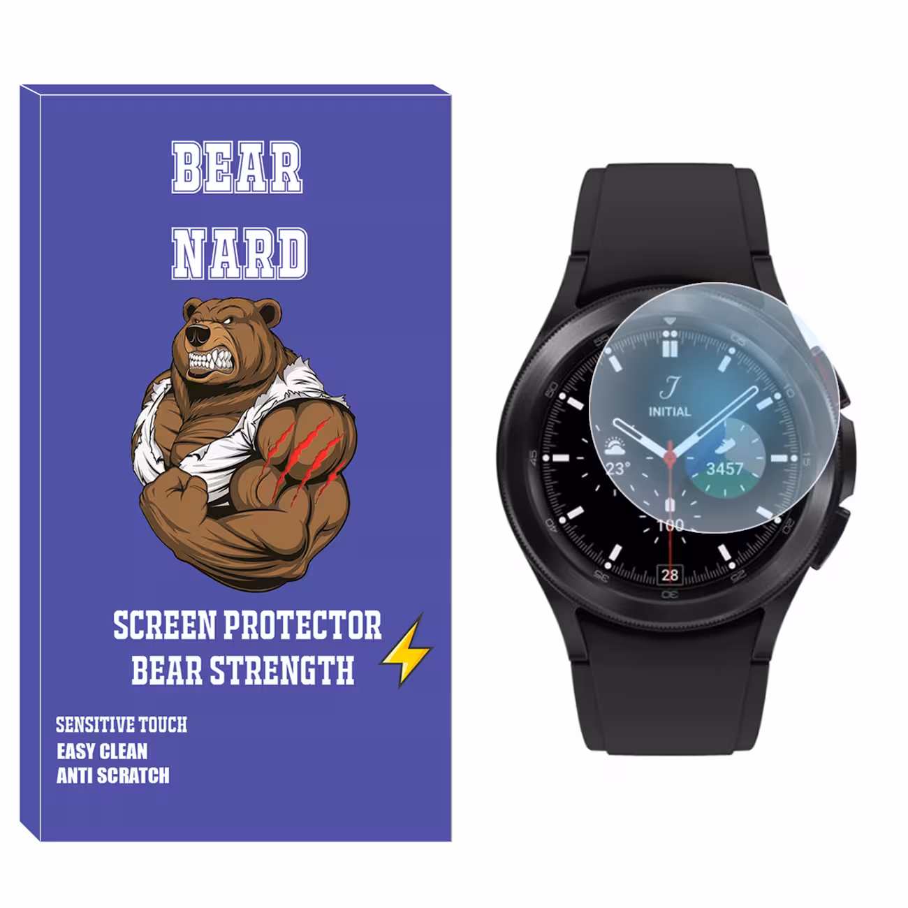 محافظ صفحه نمایش شیشه‌ای برنارد مدل SH-BR مناسب برای ساعت هوشمند سامسونگ Galaxy Watch 4 Classic 46mm