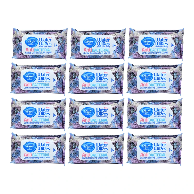دستمال مرطوب دافی مدل Anti bacterial مجموعه 12 عددی