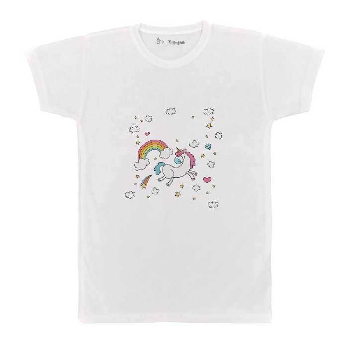 تی شرت بچگانه پرمانه طرح Unicorn کد pmt.3108