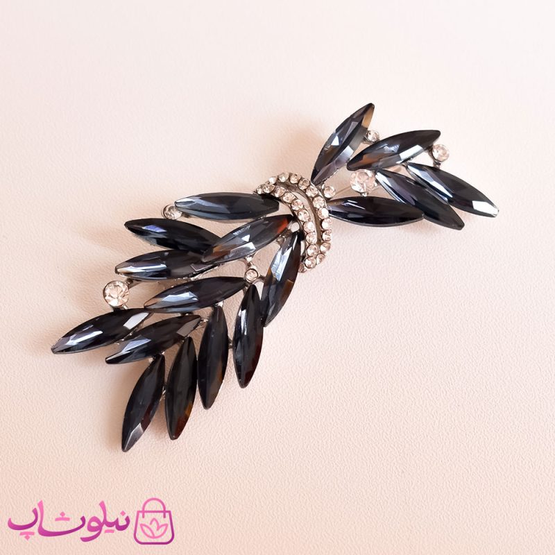 سنجاق سینه زنانه فانتزی سرمه ای کد 1010-6