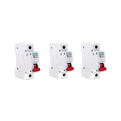 فیوز مینیاتوری تک فاز 10 آمپر دنا الکتریک ایرانیان مدل B10-6KA بسته 3 عددی