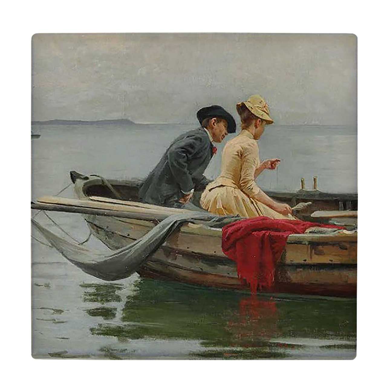  کاشی کارنیلا طرح نقاشی عشاق در قایق کد wkk3613