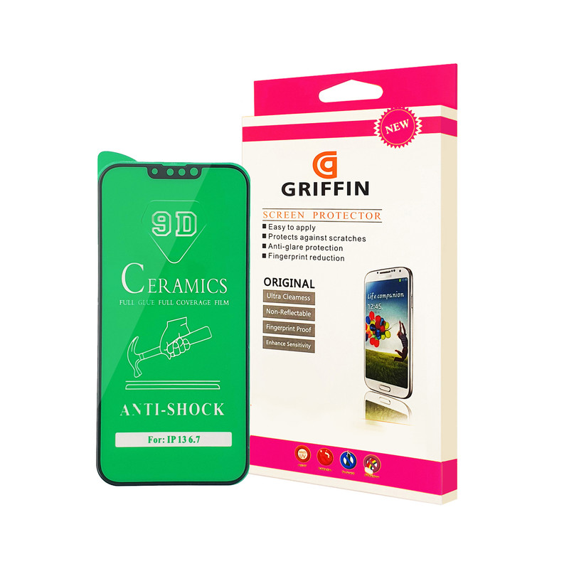 محافظ صفحه نمایش سرامیکی گریفین مدل FLCRG GN pl مناسب برای گوشی موبایل اپل iPhone 13 | کالا برتری