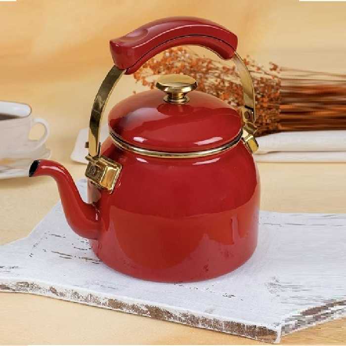 کتری لعابی آجار ترکیه رنگ قرمز Acar-xap