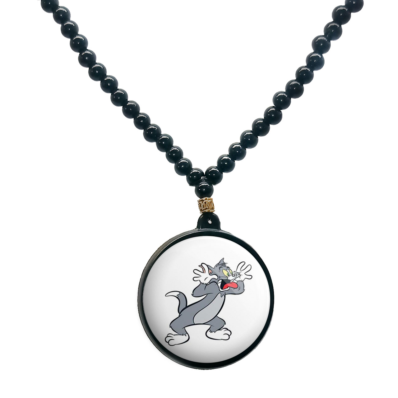 گردنبند پرمانه طرح تام و جری کد pmd.10738 مدل دو طرفه