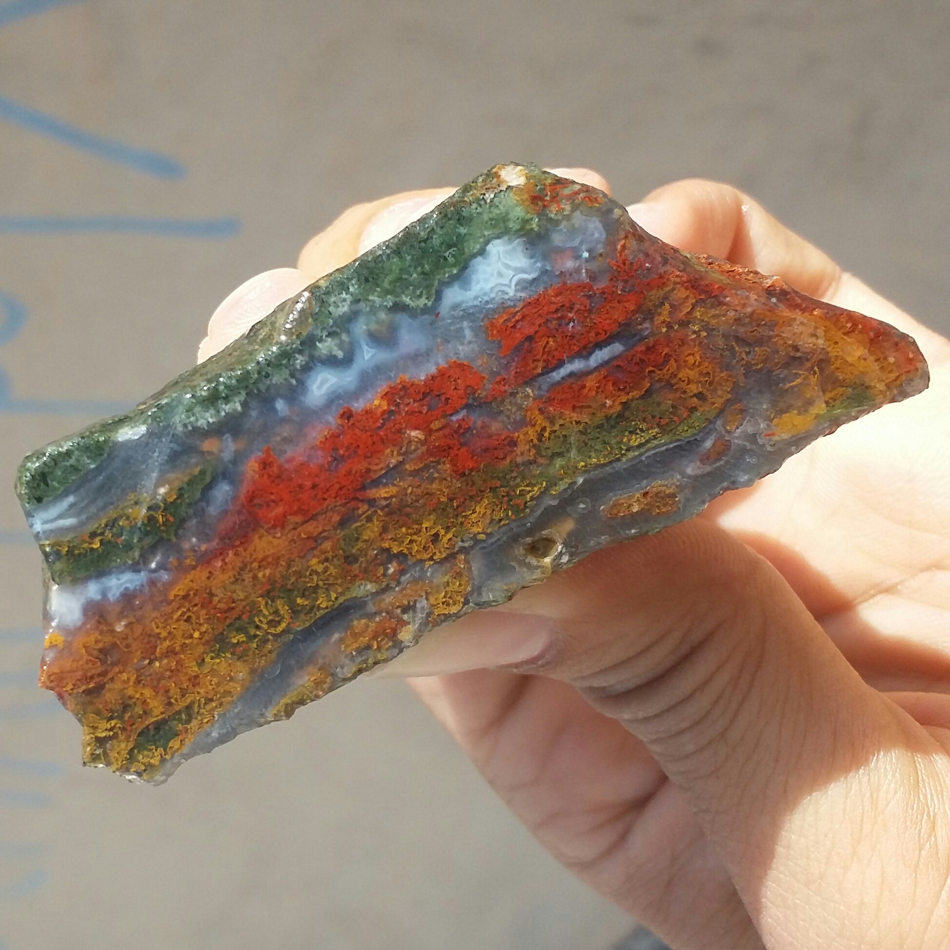 اسلایس سنگ راف عقیق منظره 7 رنگ  محشر 100 در 100 طبیعی شاهکار خلقت 
تابلو نقاشی طبیعی
با قابلیت ساخت چند نگین کد 10212