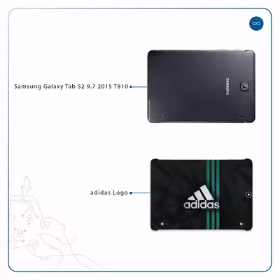 برچسب پوششی ماهوت مدل adidas-Logo مناسب برای تبلت سامسونگ Galaxy Tab S2 9.7 2015 T810