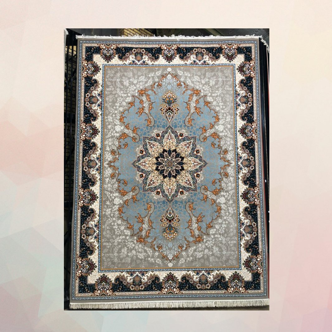 فرش 9 متری رنگ فیلی، ماشینی 700 شانه، تراکم 2550،  طرح هیوا