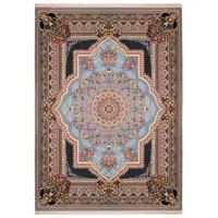 فرش ماشینی زمرد مشهد مدل دیبا زمینه آبی