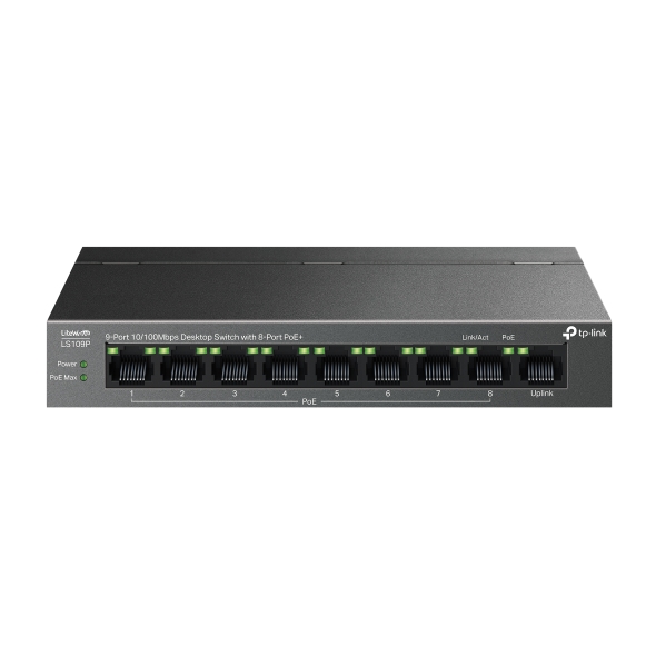 Tplink LS109P 9-Port 10/100Mbps Desktop Switch with 8-Port PoE - تکنو لینک 148