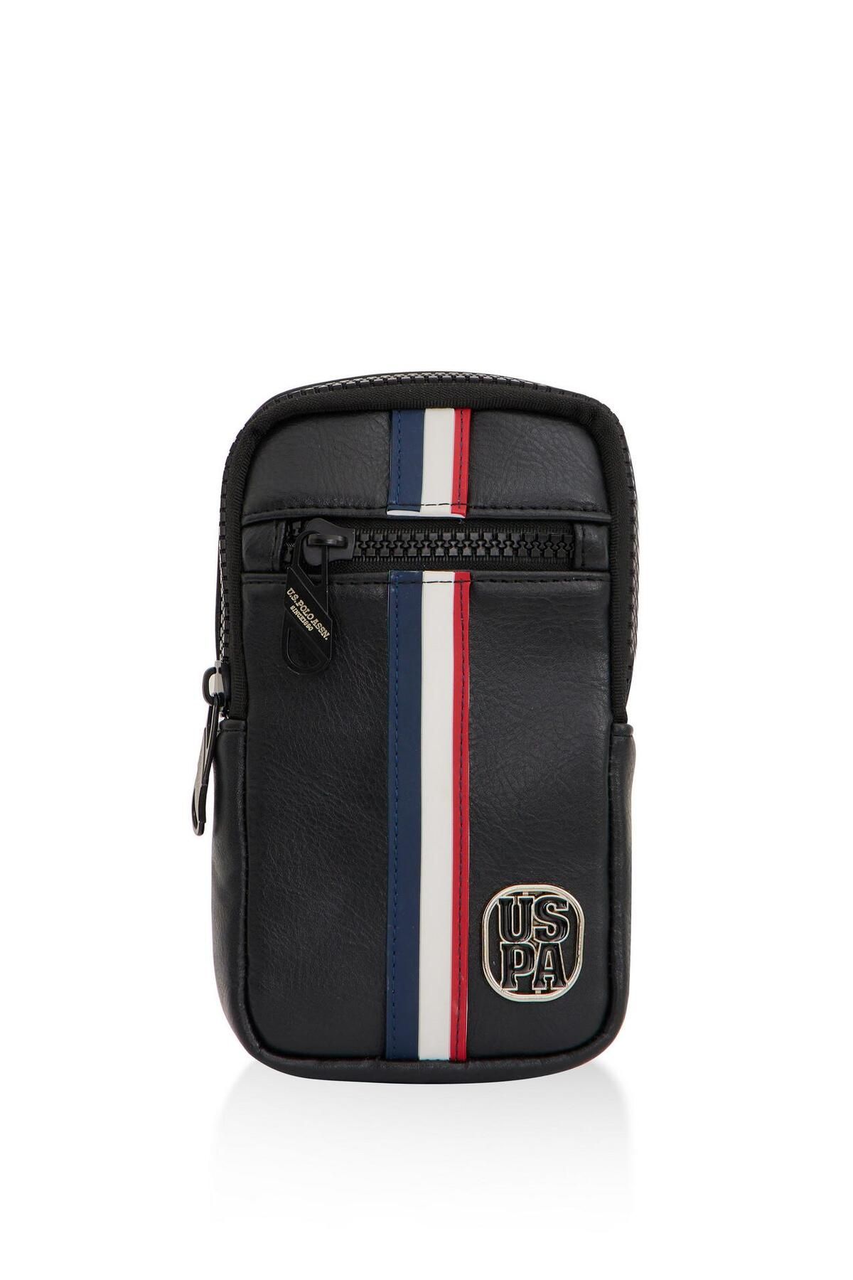 کیف پیام رسان مشکی مردانه سیاه پایه چوگان Assn کیسه پستاندار یونیسکس پلور 23708 US Polo Assn