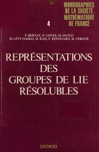 خرید و دانلود نسخه کامل کتاب Représentations des groupes de Lie résolubles