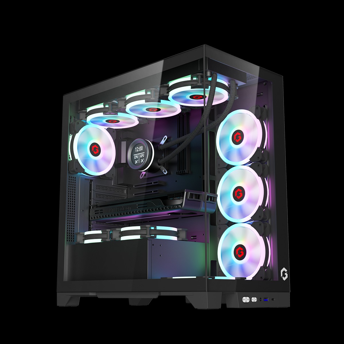 خرید کیس GAMEON Emperor Midnight IV Series Mid Tower Gaming Case Black با بهترین قیمت