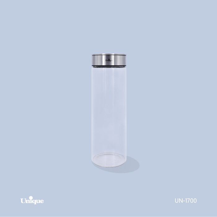 بانکه شیشه ای درب استیل 29 سانت یونیک کد محصول: UN-1700