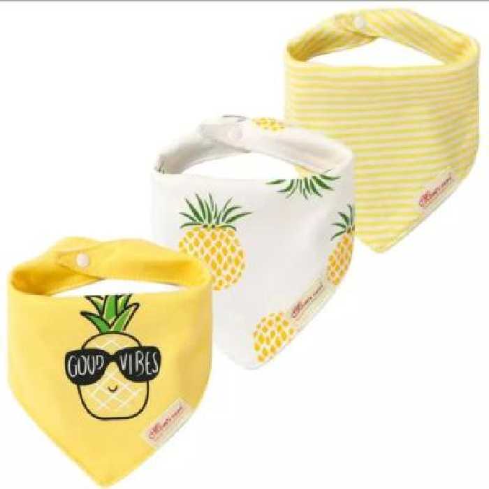 پیشبند و دستمال گردن نوزادی طرح آناناس