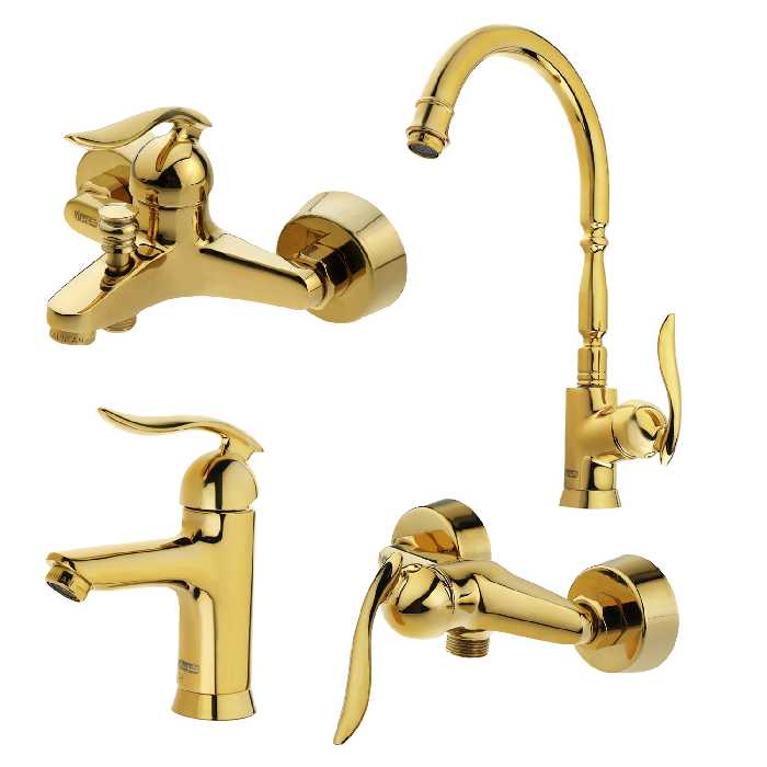 ست شیرآلات کویران آذر مدل مادرید کد 01 مجموعه 4 عددی