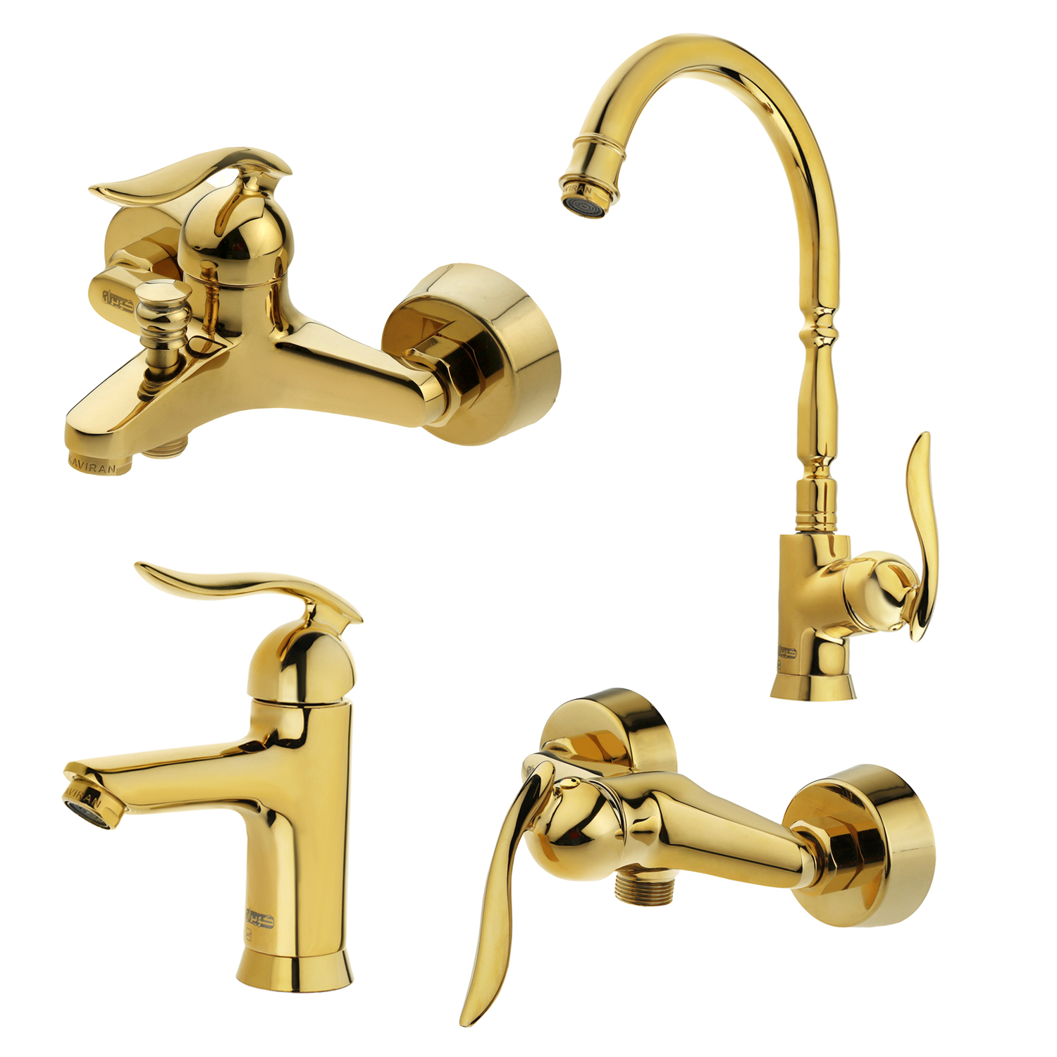 ست شیرآلات کویران آذر مدل مادرید کد 01 مجموعه 4 عددی