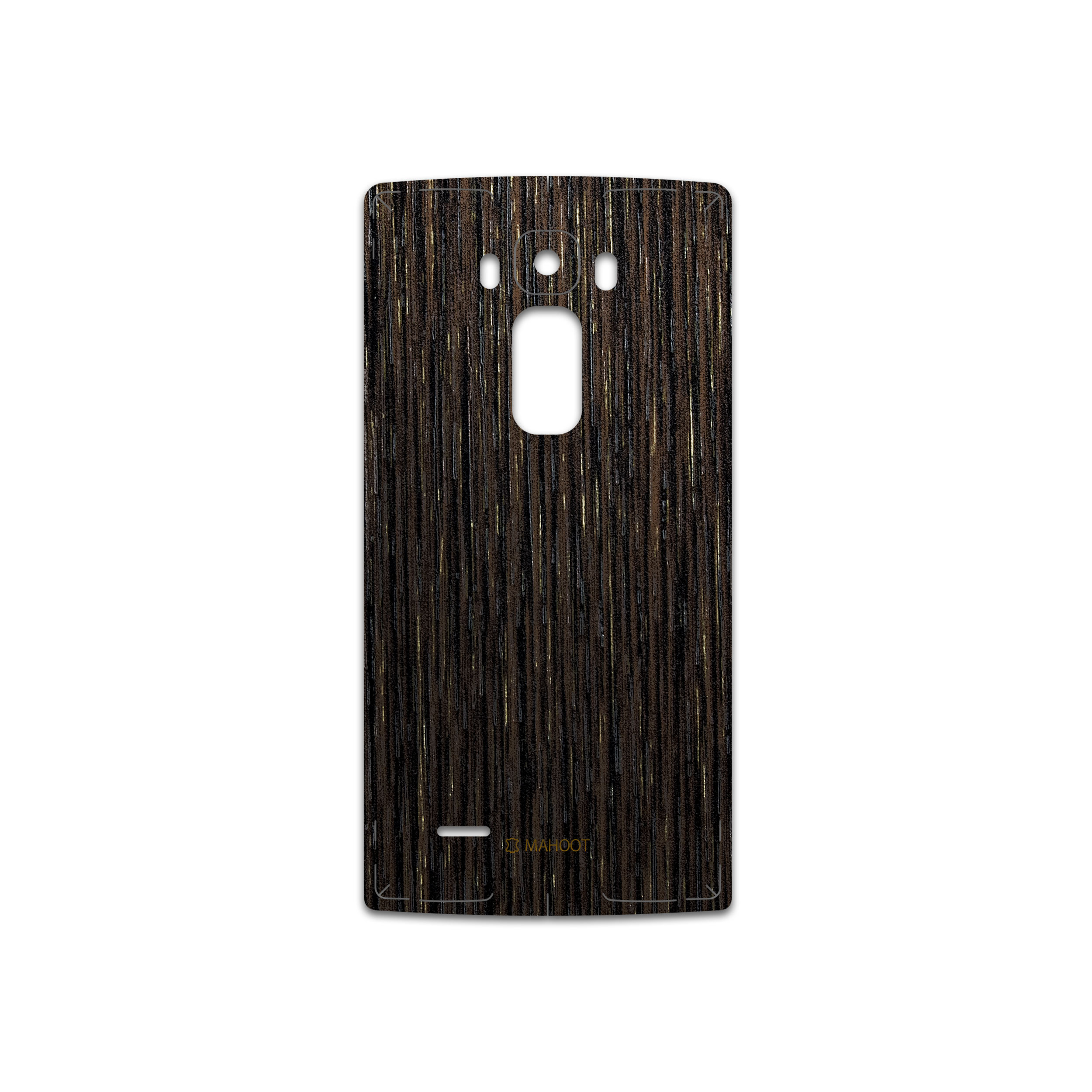 برچسب پوششی ماهوت مدل Dark-Gold-Stripes-Wood مناسب برای گوشی موبایل ال جی G Flex 2