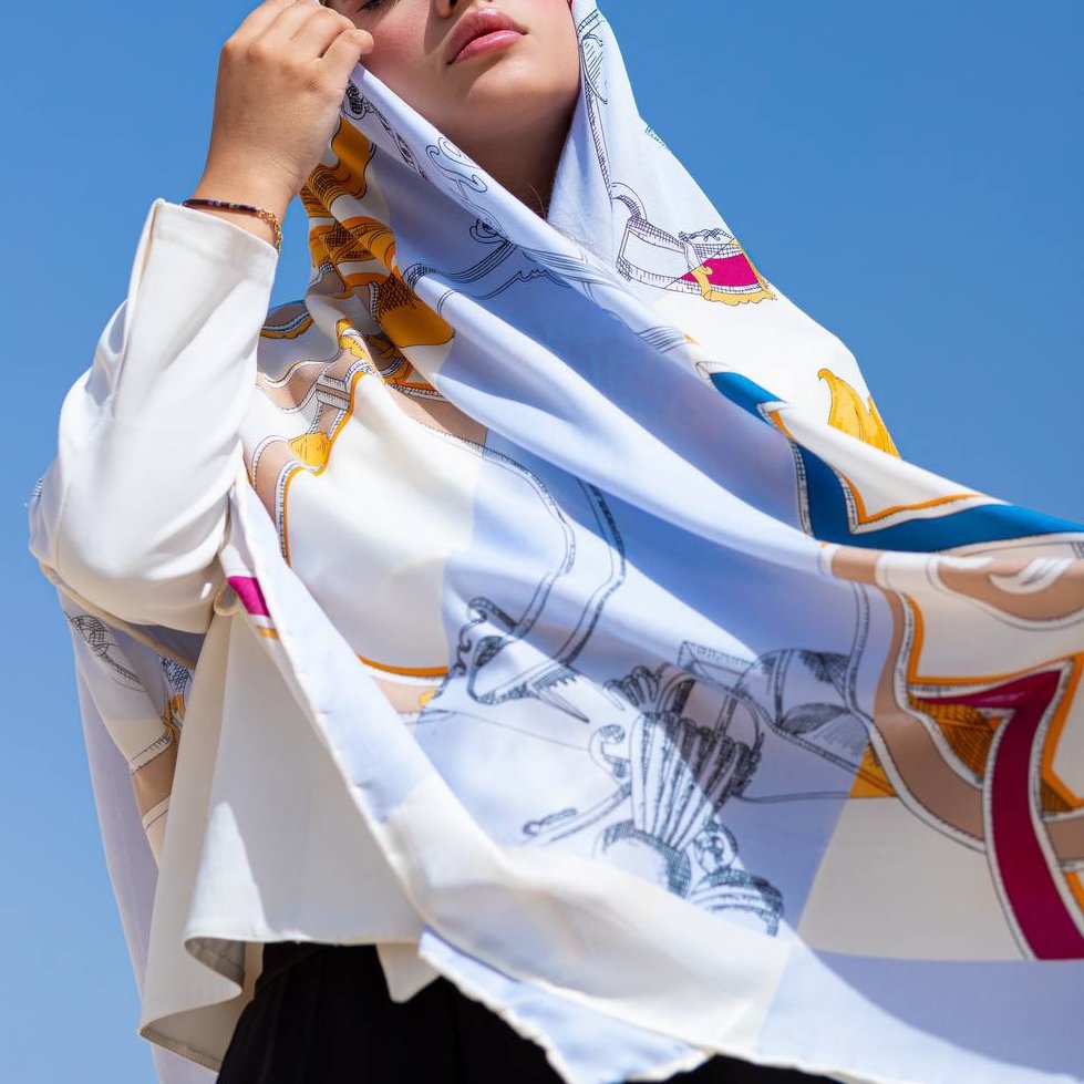 روسری نخی ابی
