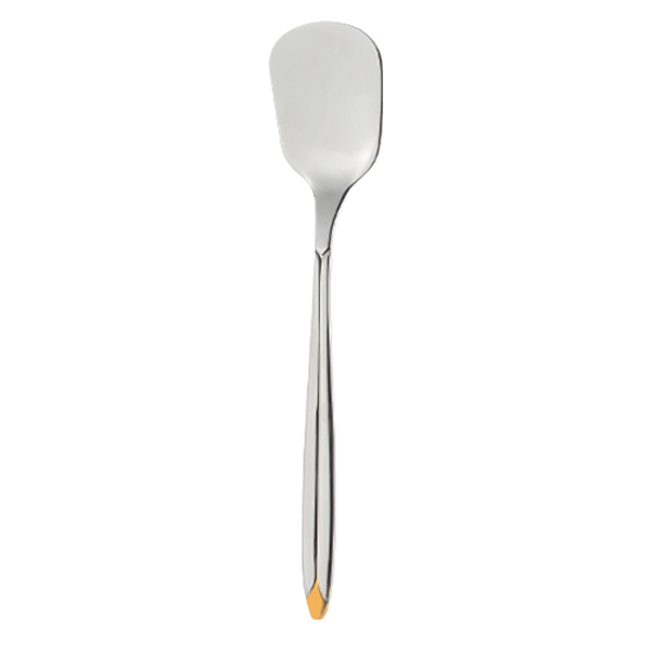 قاشق بستنی خوری ناب استیل مدل پالرمو دورطلایی بسته 6 عددی