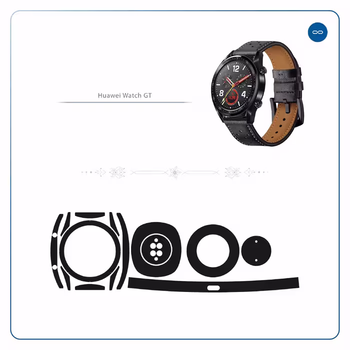 برچسب ماهوت طرح Matte-Black مناسب برای ساعت هوشمند هوآوی Watch GT