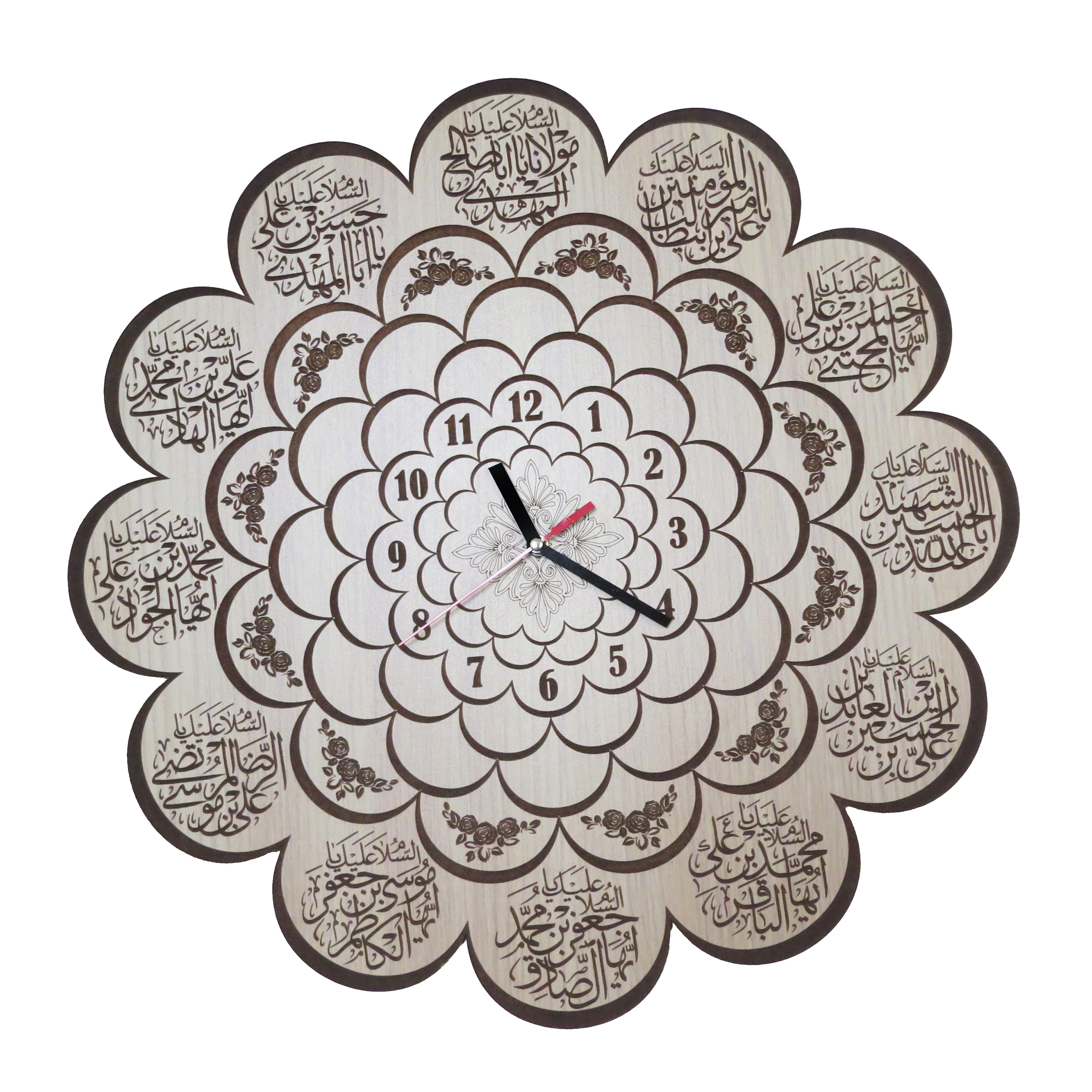 ساعت دیواری طرح مذهبی مدل گل داودی
