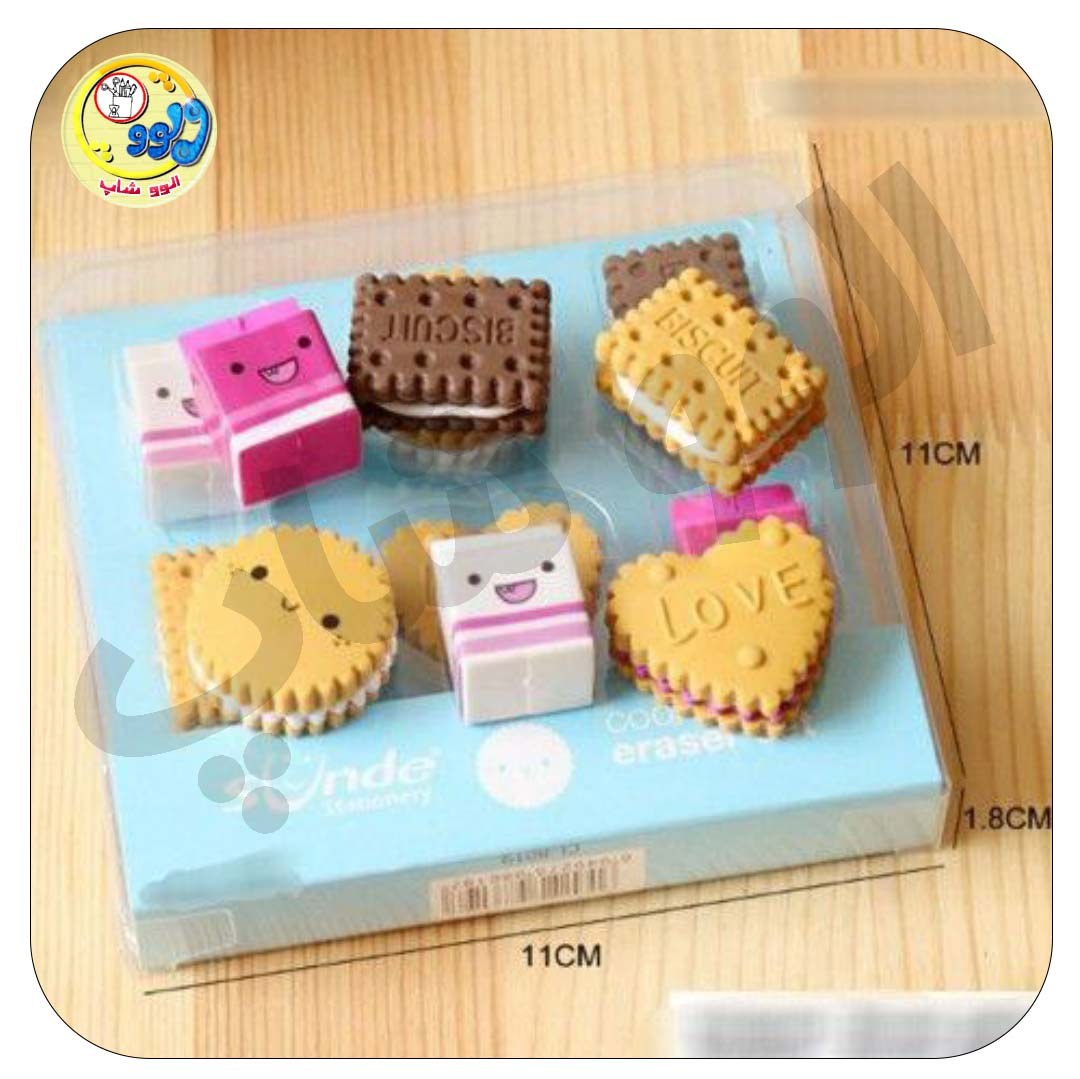 ست پاکن فانتزی طرح شیر و بیسکوییت 6 عددی