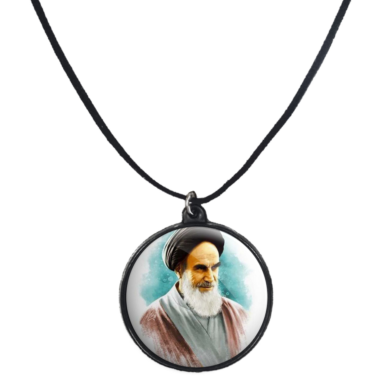 گردنبند پرمانه طرح آیت الله خمینی کد pmb.7358 مدل دو طرفه