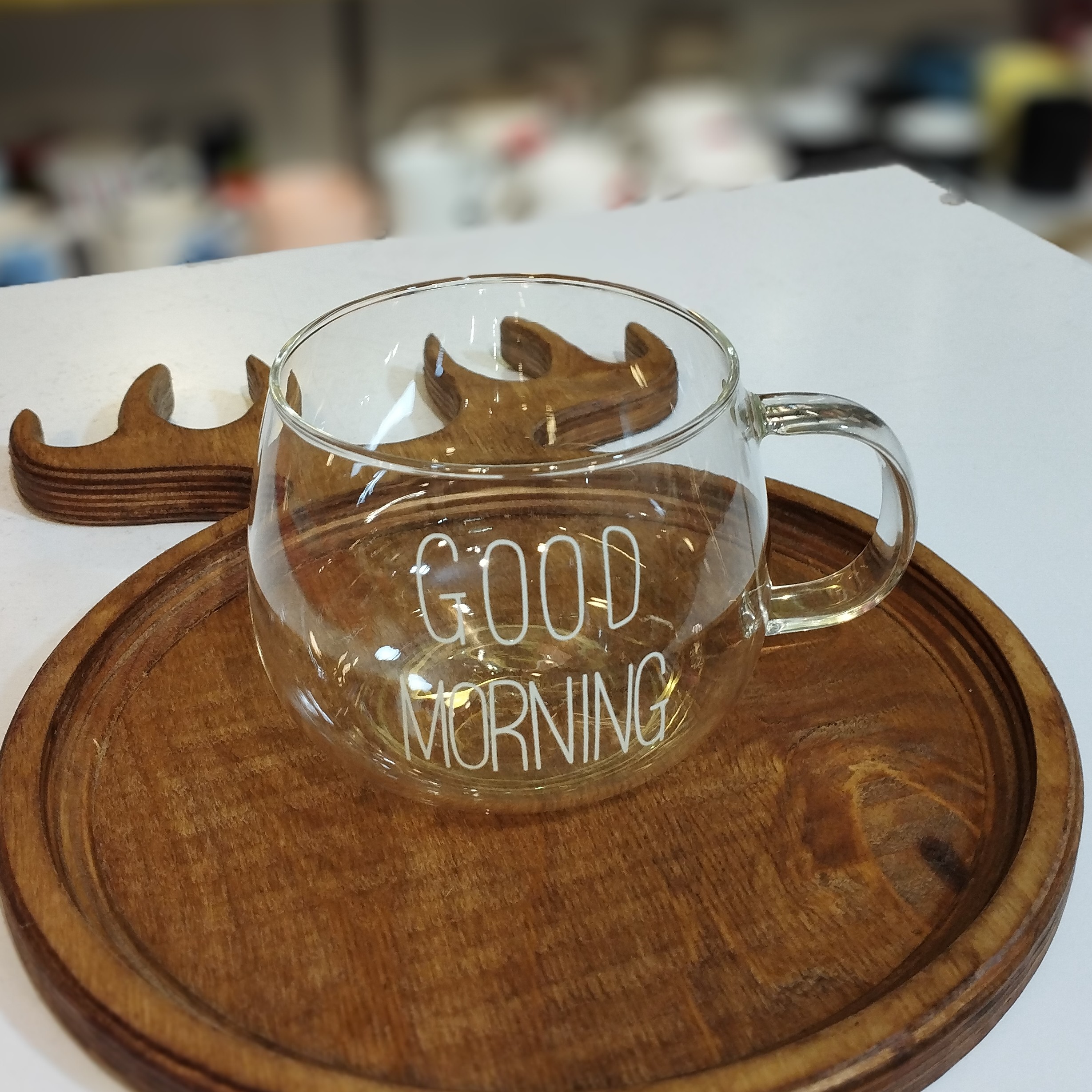 ماگ پیرکس تپل طرح good morning نوشته سفید 