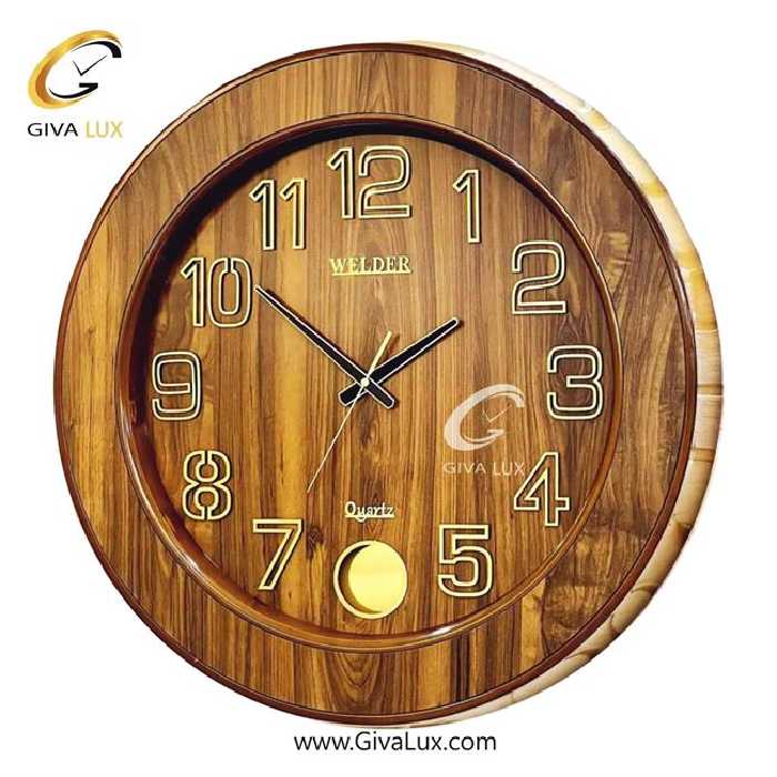 ساعت دیواری اورجینال ولدر PVC قهوه ای| کد رفرنس 702