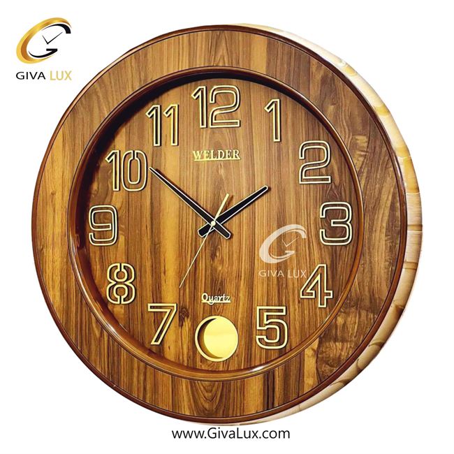 ساعت دیواری اورجینال ولدر PVC قهوه ای| کد رفرنس 702
