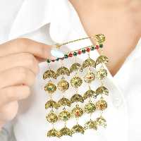 سنجاق سینه نقره(سنتی)طلایی طرح طلا کد 6784