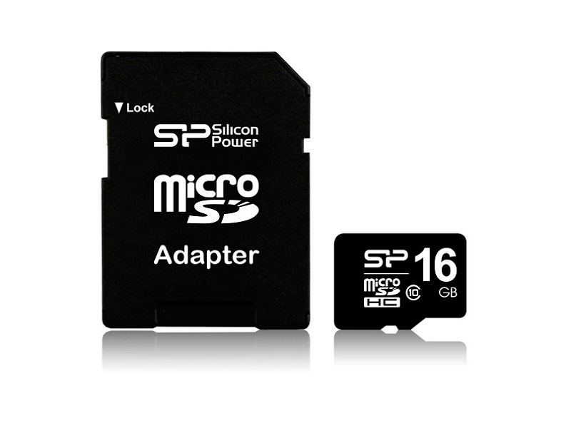 کارت حافظه 16 گیگابایت microSDHC سیلیکون پاور کلاس 10 استاندارد HC-I U1 سرعت 40MBps به همراه آداپتور
