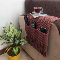 شال مبل  مکرومه جیب دار         دوطرف جیب دار