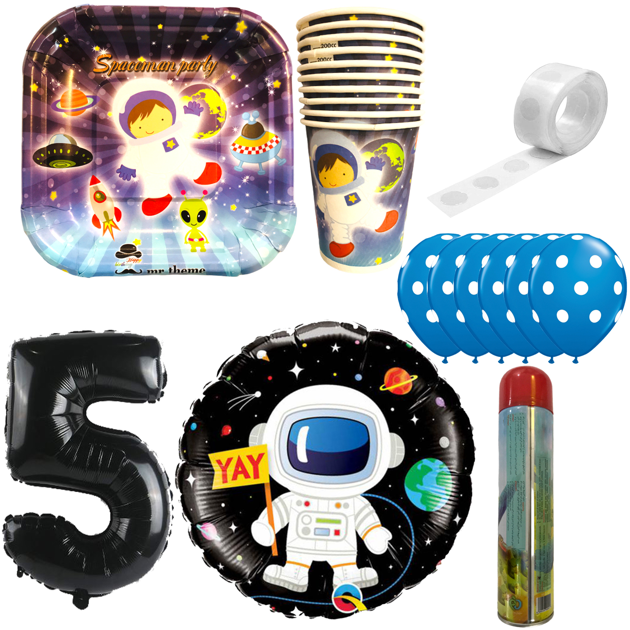 مجموعه 30 عددی تم تولد مستر تم طرح فضانورد طرح عدد 5