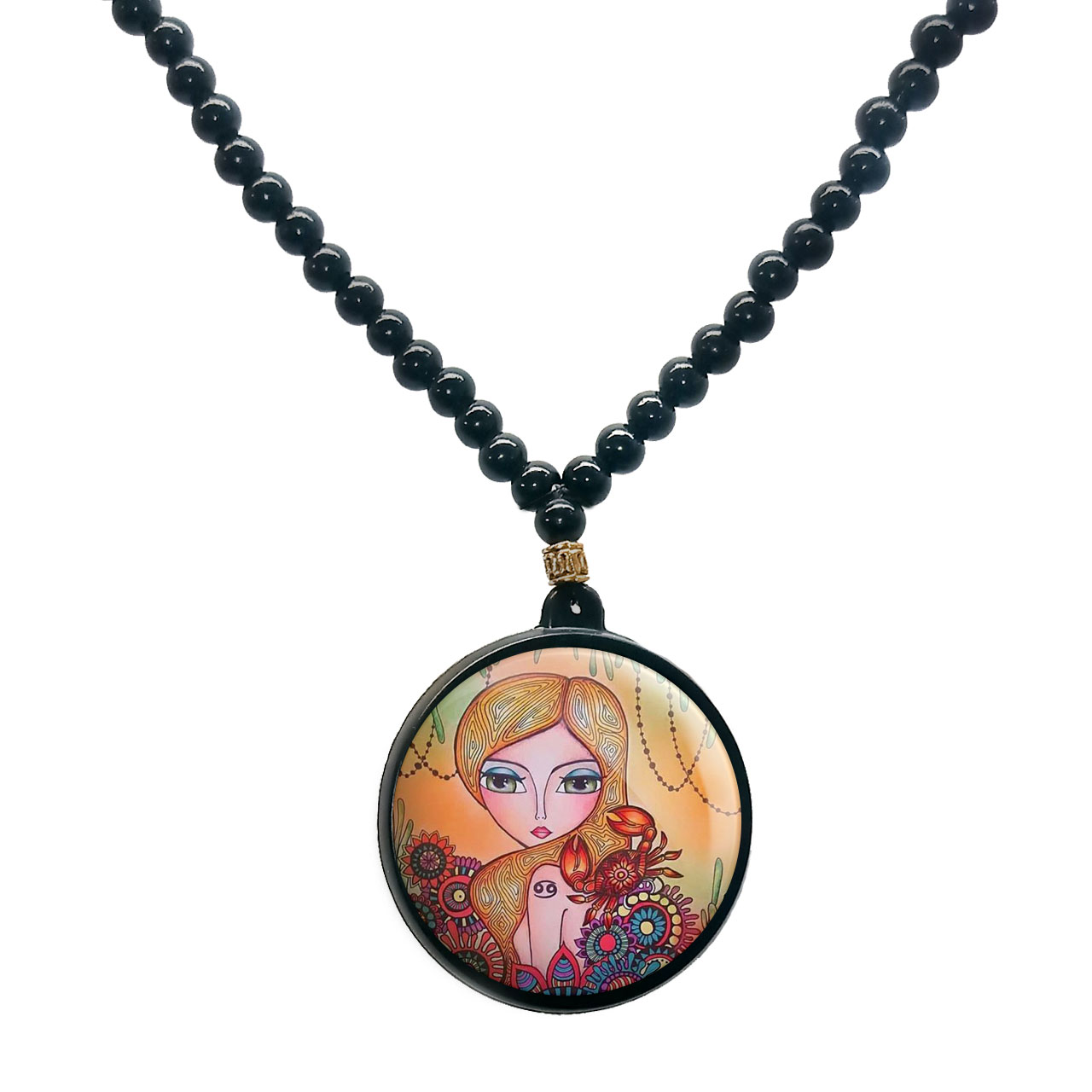 گردنبند پرمانه طرح دخترونه کد pmd.4344 مدل دو طرفه