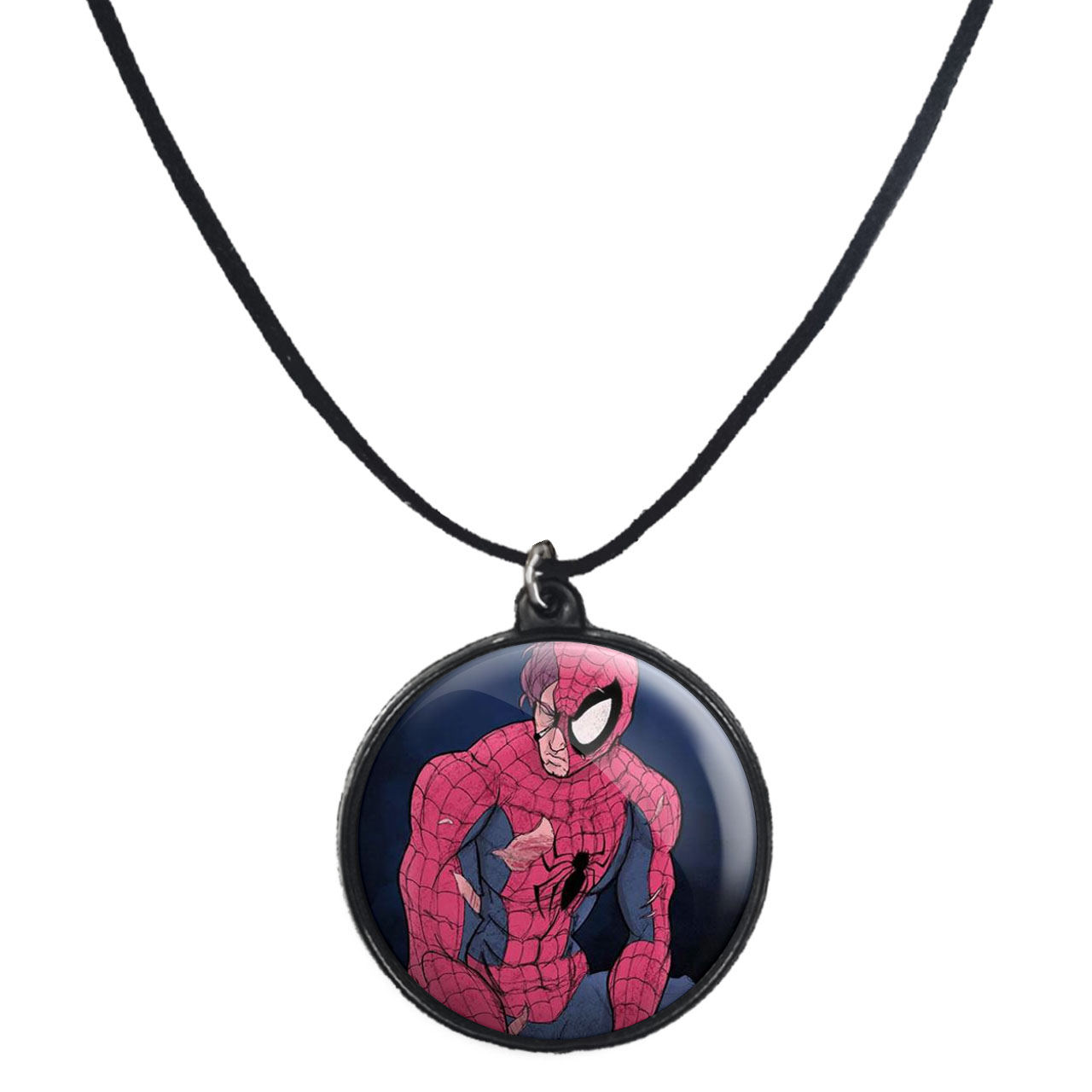 گردنبند پرمانه طرح مرد عنکبوتی کد pmb.5051 مدل دو طرفه