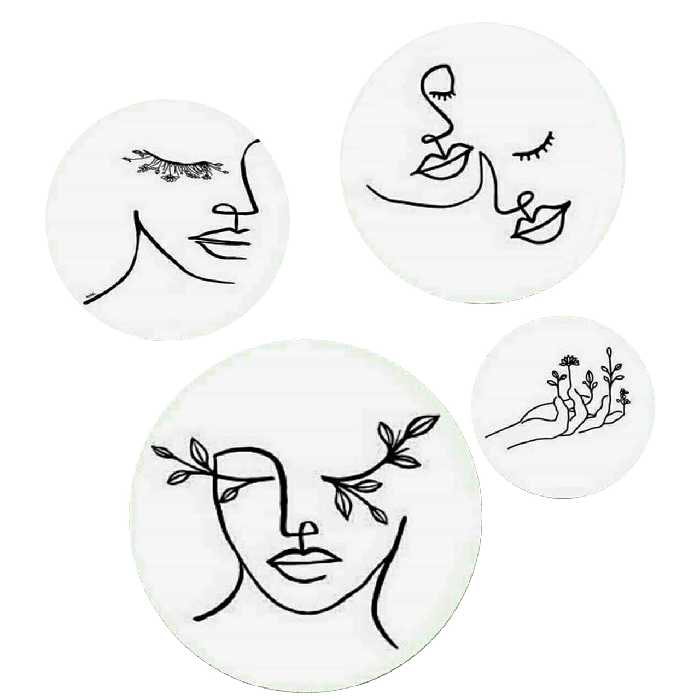 بشقاب دیوارکوب سفالی کد D95-A مجموعه 4 عددی