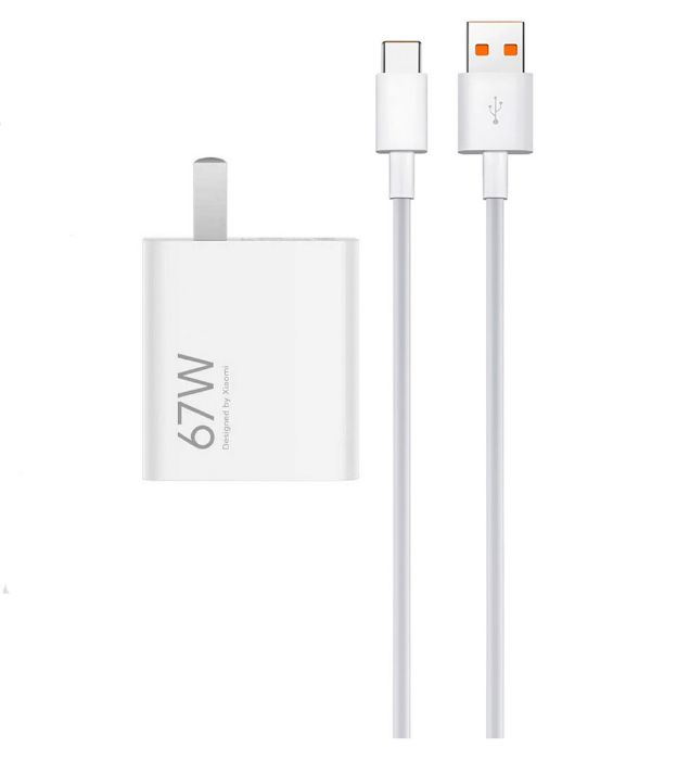 خرید شارژر دیواری 67W سرکارتنی فست تک پورت شیائومی مدل MDY-15-EQ  به همراه کابل Type-C قیمت روز
