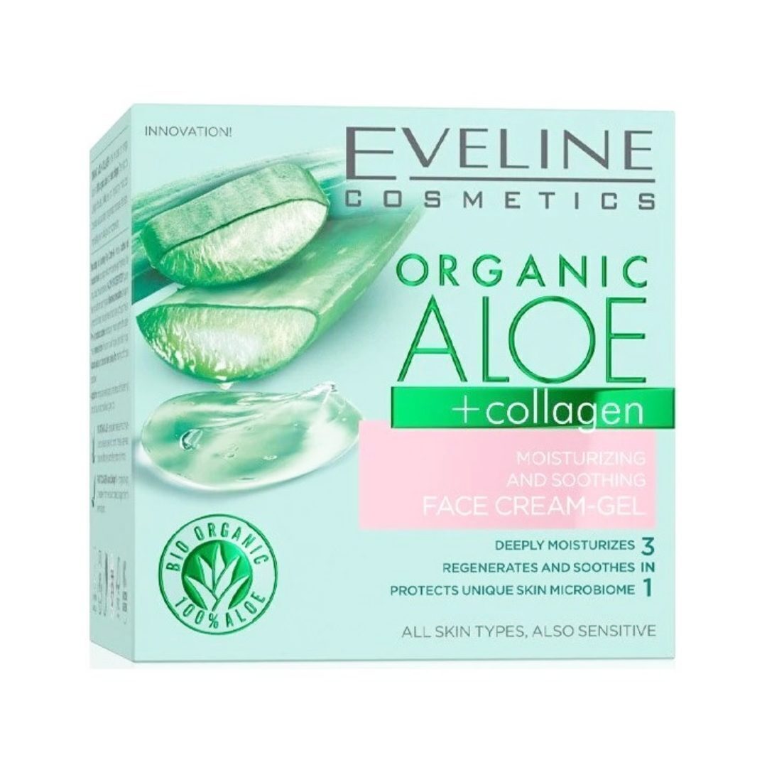 اولاین کرم ژل کاسه ای آبرسان آلوئه ورا کلاژن 50 میل EVELINE