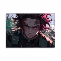تابلو شاسی گوفی مدل تانجیرو دیمن اسلیر انیمه شیطان کش طرح Tanjiro Demon Slayer Anime کد EPIC88 | دنیای قاب