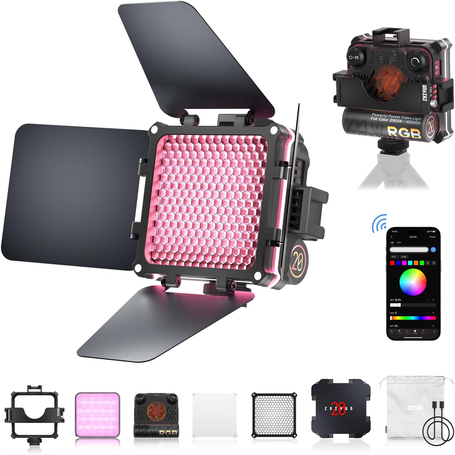 نور ثابت ژیون ZHIYUN FIVERAY M20C COMBO