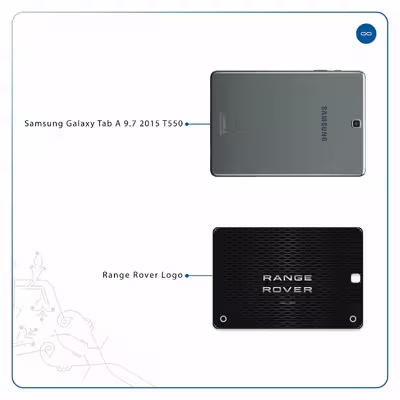 برچسب پوششی ماهوت مدل Range-Rover-Logo مناسب برای تبلت سامسونگ Galaxy Tab A 9.7 2015 T550