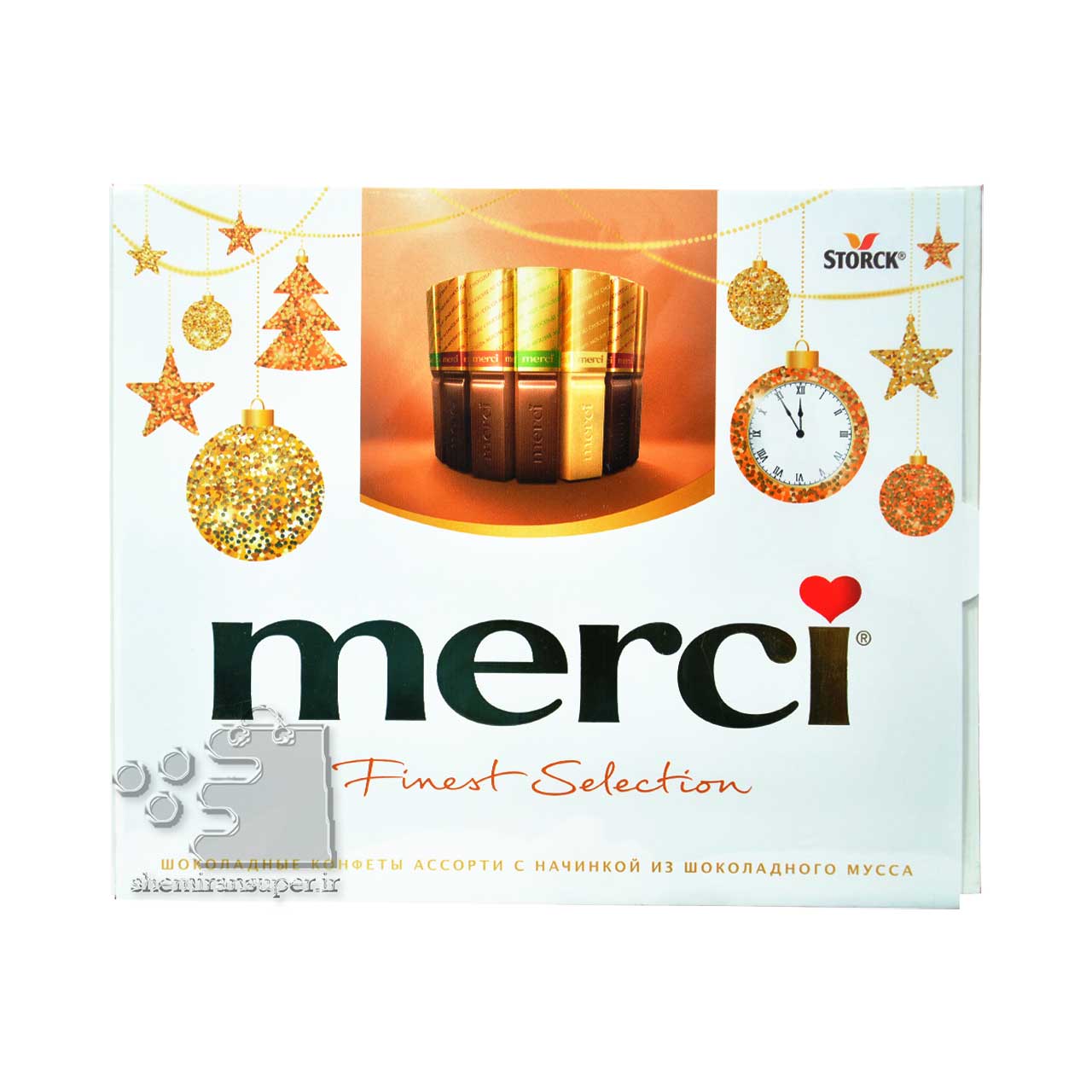 شکلات 4 طعم ( سفید و شیری ) 210 گرم مرسی - merci