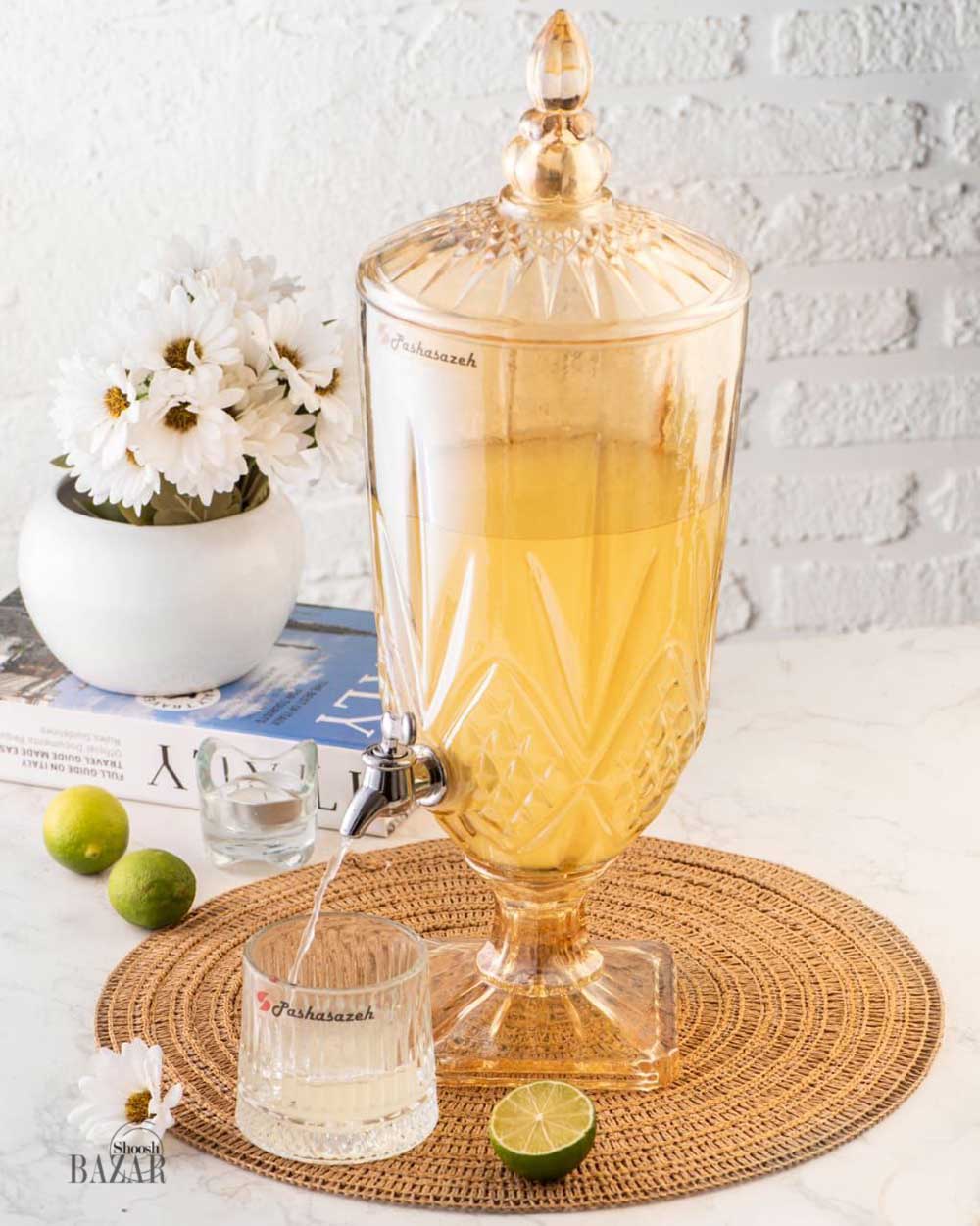 کلمن شیشه ای عسلی 3.5 لیتر پاشاسازه مدل پریما کد 43097