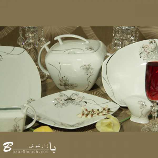 سرویس چینی غذاخوری 107پارچه تقدیس طرح آدلاید 12نفره کوئین